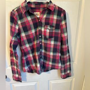 Hollister pink flannel